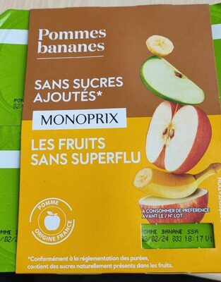 Purée de fruits pommes bananes