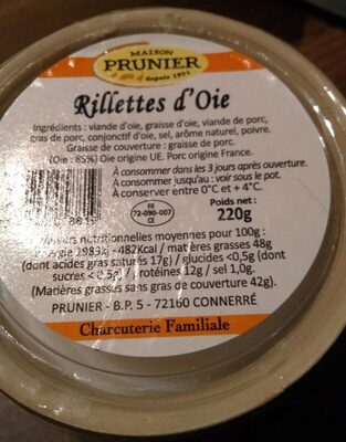 Rillettes d'oie front packaging