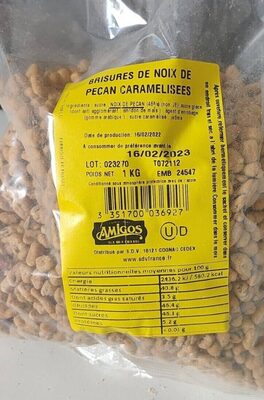 Brisures de noix de pécan caramélisées