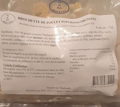 Brochette de poulet poivrons oignons front packaging