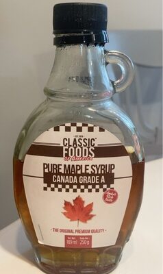 Pure maple syrup front packaging