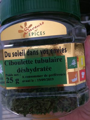 Ciboulette tubulaire déshydratée