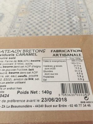 Gâteaux Bretons Individuels Caramel