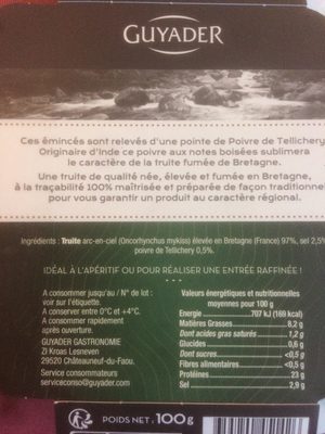 Truite fumée d'eau douce émincées front packaging