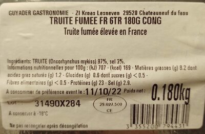 Truite fumée FR 6TR 180G CONG