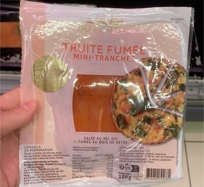 Truite fumée mini tranches front packaging