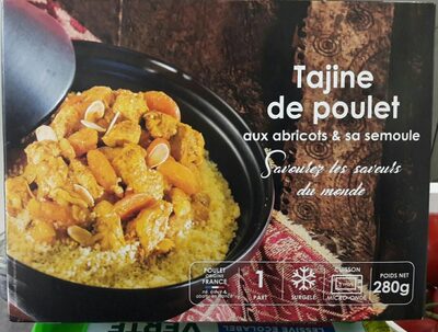 Tajine de poulet abricots et semoule front packaging