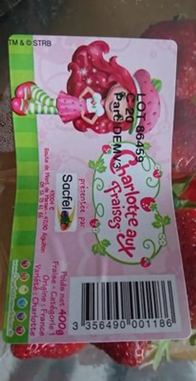Fraise variété Charlotte ingredients label