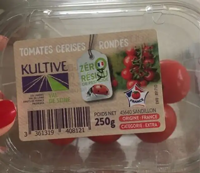 Tomates cerises rondes front packaging