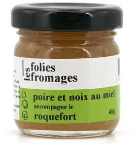 Les Folies Fromages - Poire et noix au miel front packaging