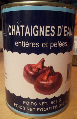 Châtaignes d'eau entières et pelées