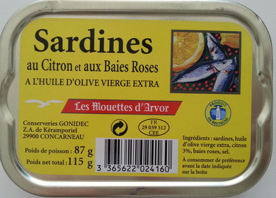 Sardines au citron et aux baies roses
