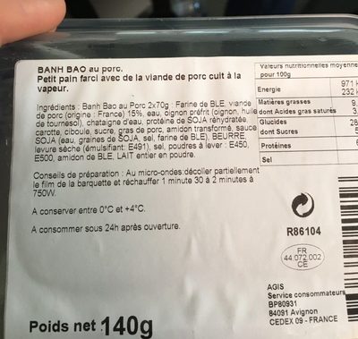 Banh Bao au Porc front packaging