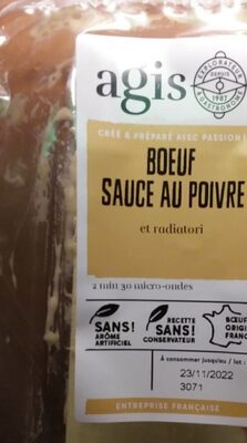 Boeuf sauce au poivre et radiatori