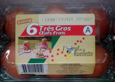 6 très gros oeufs frais