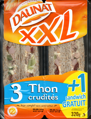XXL 3 thon crudités + 1 gratuit