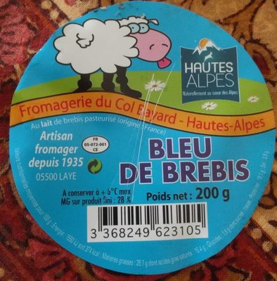 Bleu de brebis 28% M.G. front packaging
