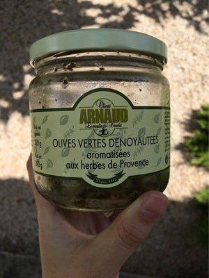 Olives vertes denoyautees aromatisees aux herbes de provence
