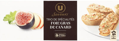 Trio de foie gras de canard entier coteaux de Layon foie gras aux figues et foie gras aux pommes poêlées Saveurs front packaging