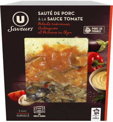 Sauté de porc à la sauce tomate polenta aubergines et poivrons au thymsurgelé