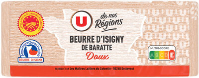 Beurre d'Isigny AOP doux moulé 82%mg, 250g front packaging