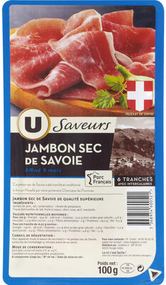 Jambon sec de Savoie - x6 tranches, 100g