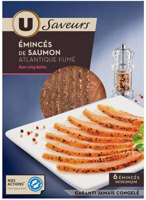 Emincés de saumon aux 5 baies front packaging