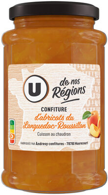 Confiture d'abricots récoltés dans le Languedoc-Roussillon ,pot de 315g