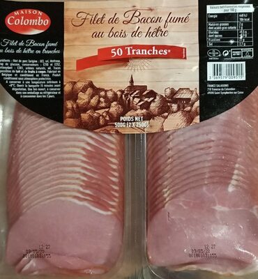 Filet de bacon fumé au bois de hêtre front packaging