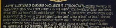 L'assortiment Ganaches-Pralinés-Caramels ingredients label