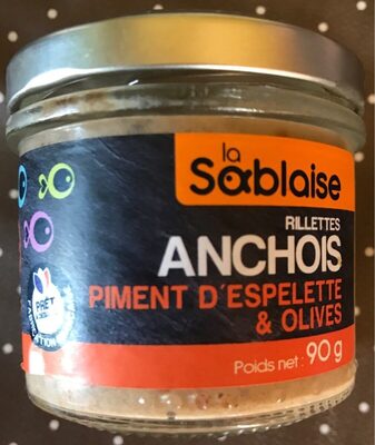 Rilletes anchois, piment d'Espelette & olives, 90g