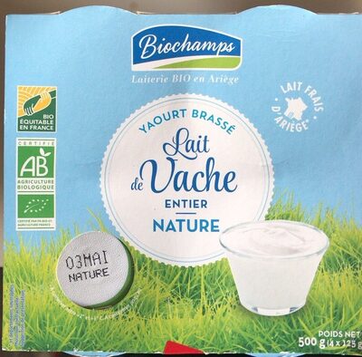 Yaourt Lait de vache entier nature front packaging