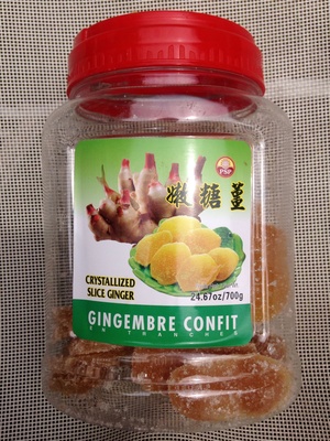 Gingembre confit en tranches 