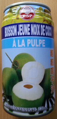 Boisson jeune noix de coco à la pulpe front packaging