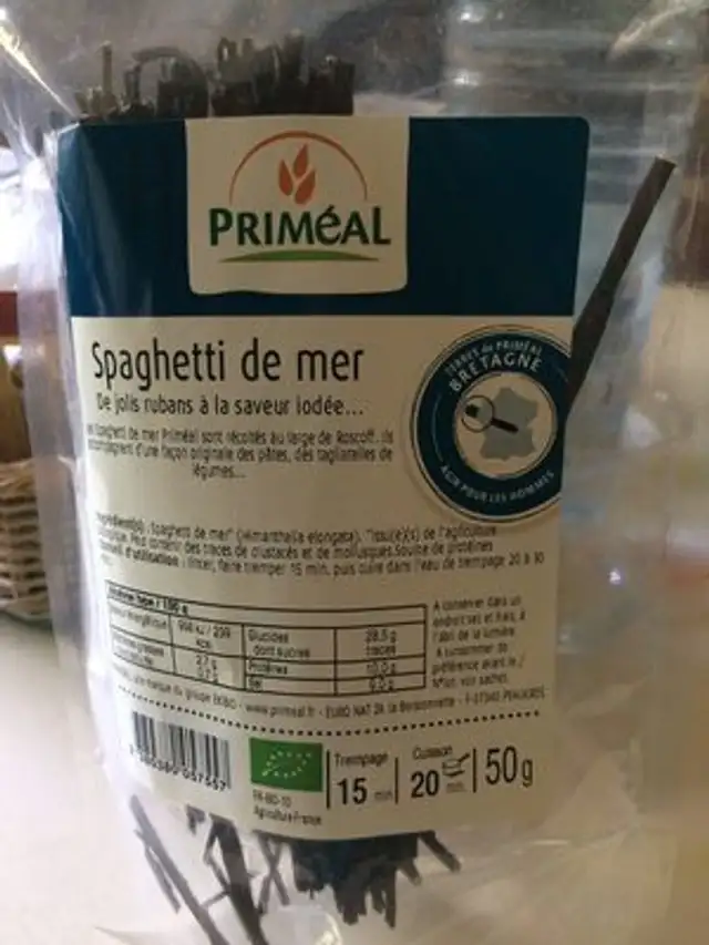 Spaghettis de mer ingredients label