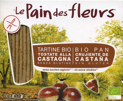 Tostadas ecológicas "Le Pain des Fleurs" Castañas front packaging
