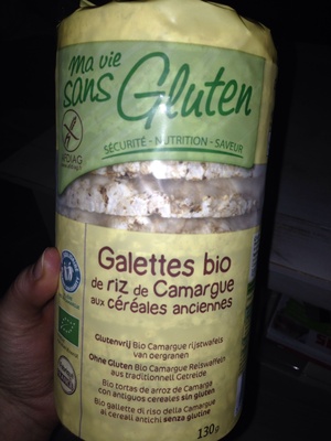 Galettes bio de riz de Carmarque aux céréales anciennes front packaging