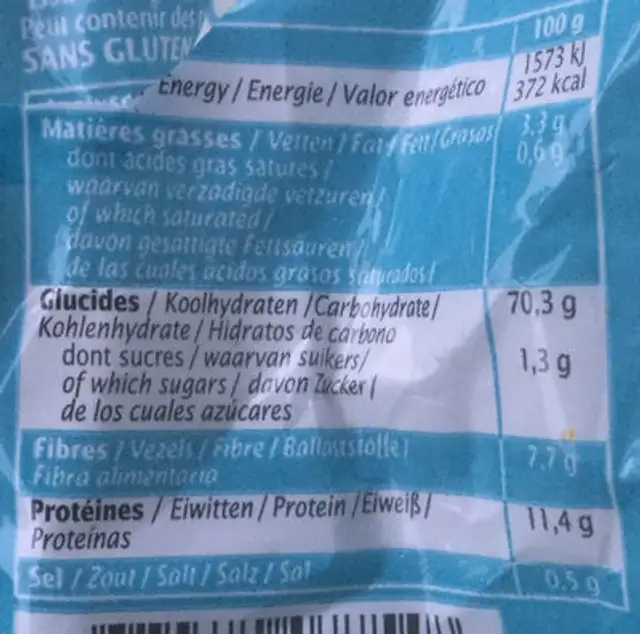 Mini organic buckwheat cakes nature nutrition facts table