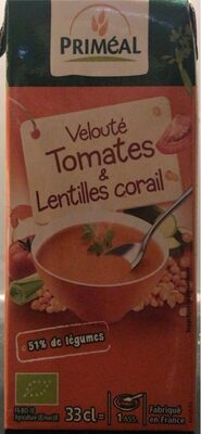 Velouté tomates & lentilles corail