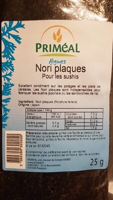 Nori plaques pour sushis