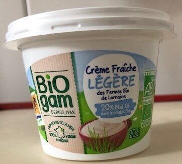 Crème fraiche légère des fermes bio de Lorraine