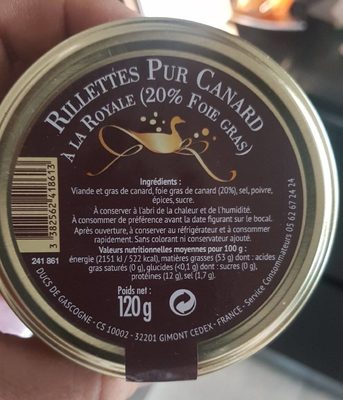Rillettes pur canard à la royale