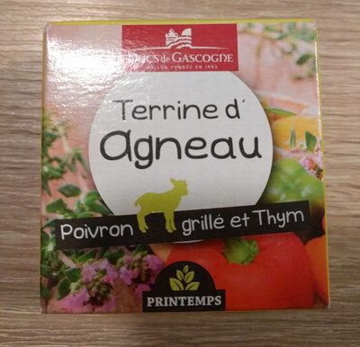 Terrine d'agneau poivron grillé & thym