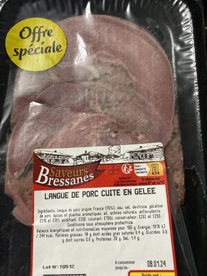 Langue de porc en gelée en tranches front packaging
