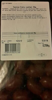 Saucisse Créole cocktail