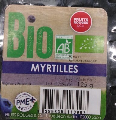 Myrtilles front packaging