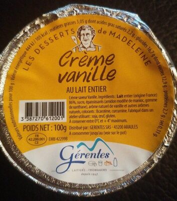 Crême Vanille front packaging