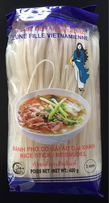 Pâtes à base de farine de riz front packaging