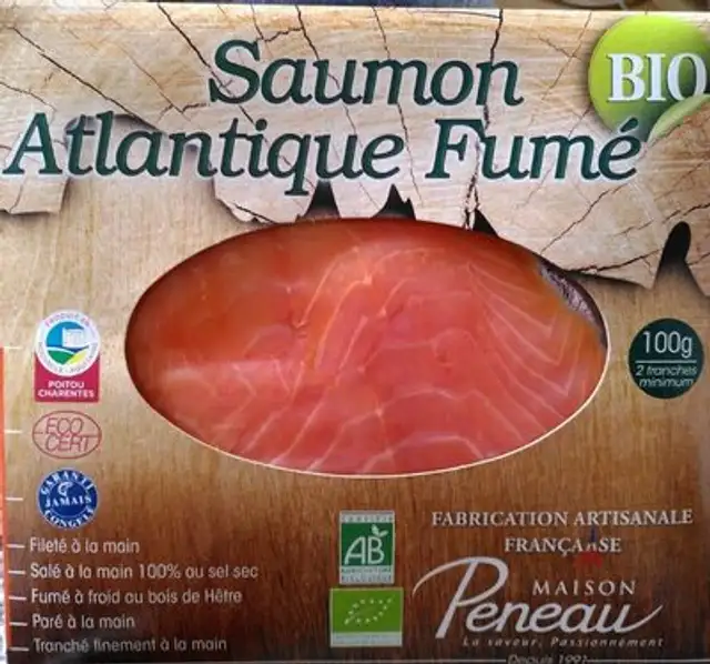 Saumon Atlantique fumé Bio front packaging