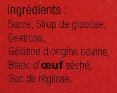 Pâtes grises ingredients label